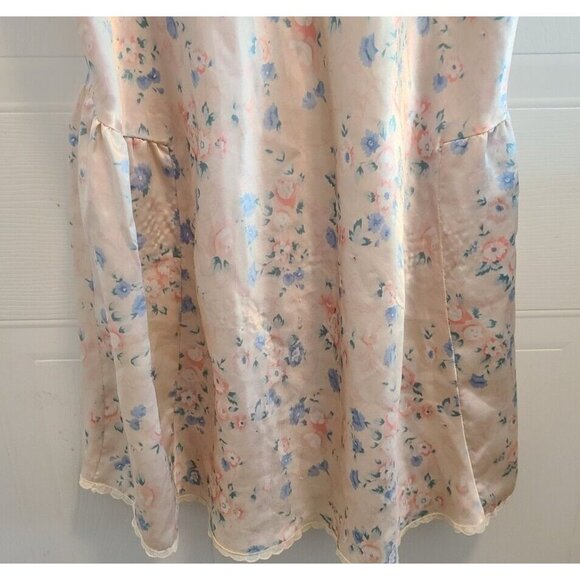 Vtg R. Michael Alan Women's Sleeveless Satin Short Nightgown Floral Size Medium - Picture 5 of 12